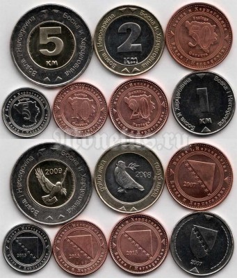 Босния и Герцеговина набор из 7-ми монет 2007 - 2013 год