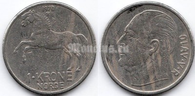 монета Норвегия 1 крона 1970 год