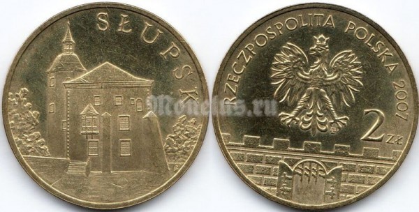 монета Польша 2 злотых 2007 год - Древние города Польши - Слупск