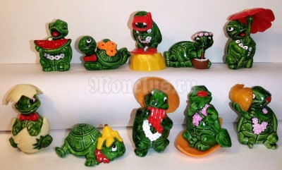 Киндер Сюрприз, Kinder, полная серия Черепахи 1993 год, счастливые Черепашки