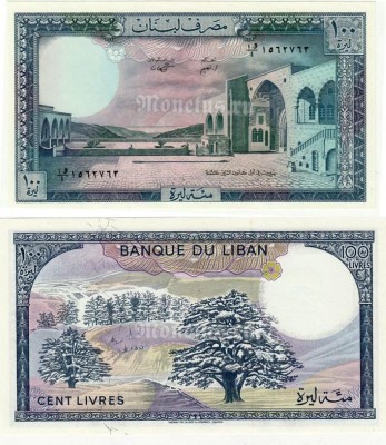 бона Ливан 100 ливров 1988 год