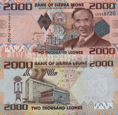 банкнота Сьерра-Леоне 2000 леоне 2010 год