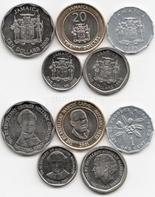 Ямайка набор из 5-ти монет