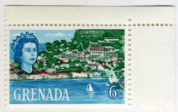 марка Гренада 6 центов "Carenage, St George's" 1966 год