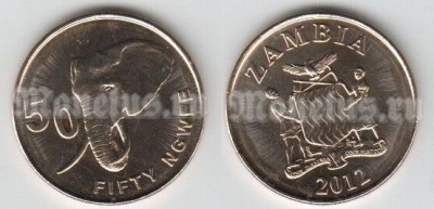 монета Замбия 50 нгвее 2012 год
