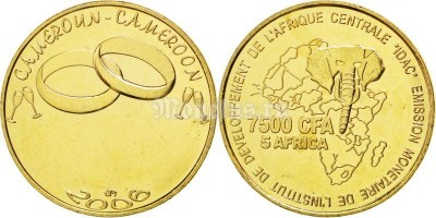 Монета Камерун 5 африка/7500 франков 2006 год - Свадьба