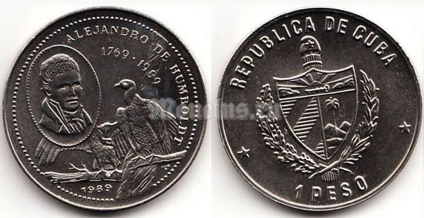 монета Куба 1 песо 1989 год - Гумбольдт
