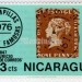 марка Никарагуа 3 сентаво "1847 - Mauritius 'Post Office'" 1976 год