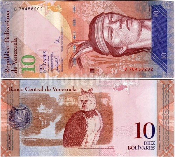 банкнота Венесуэла 10 боливаров 2007 год