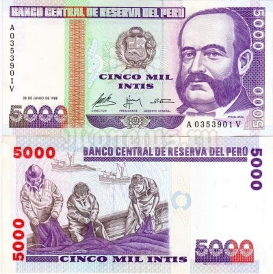 бона Перу 5000 инти 1988 год