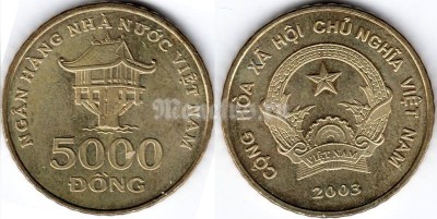 монета Вьетнам 5000 донгов 2003 год