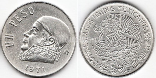 монета Мексика 1 песо 1971 года