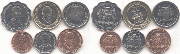 Ямайка набор из 6-ти монет