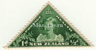 марка Новая Зеландия 1+1/2 пенни 1943 год