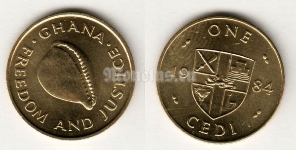 монета Гана 1 седи 1984 год
