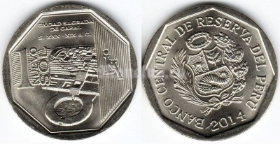 монета Перу 1 новый соль 2014 год Серия богатство и гордость Перу - Караль