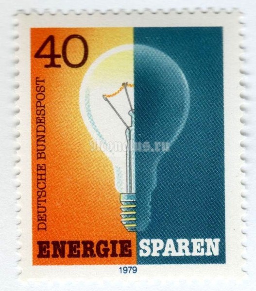 марка ФРГ 40 пфенниг "Lightbulb" 1979 год