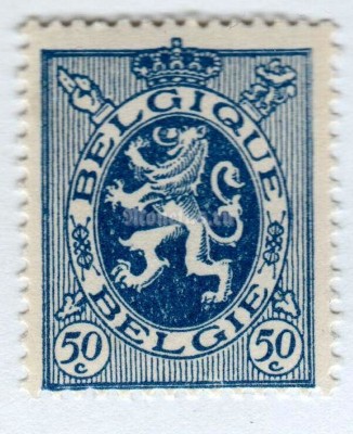 марка Бельгия 50 сентим "Heraldic lion" 1929 год