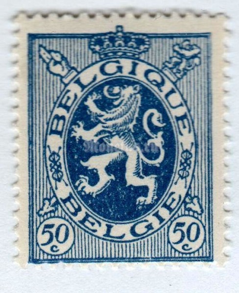 марка Бельгия 50 сентим "Heraldic lion" 1929 год