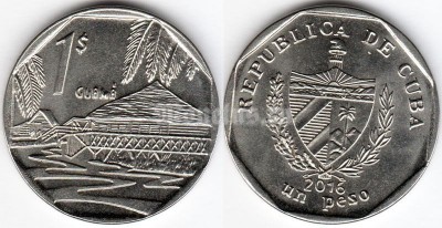 монета Куба 1 конвертируемое песо 2016 год Индейская деревня Гуама