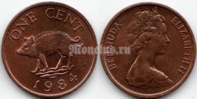монета Бермуды 1 цент 1984 год РЕДКАЯ