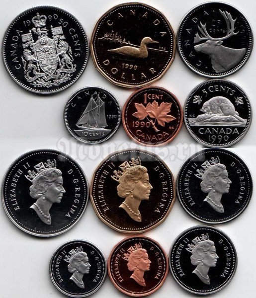 Канада набор из 6-ти монет 1990 год