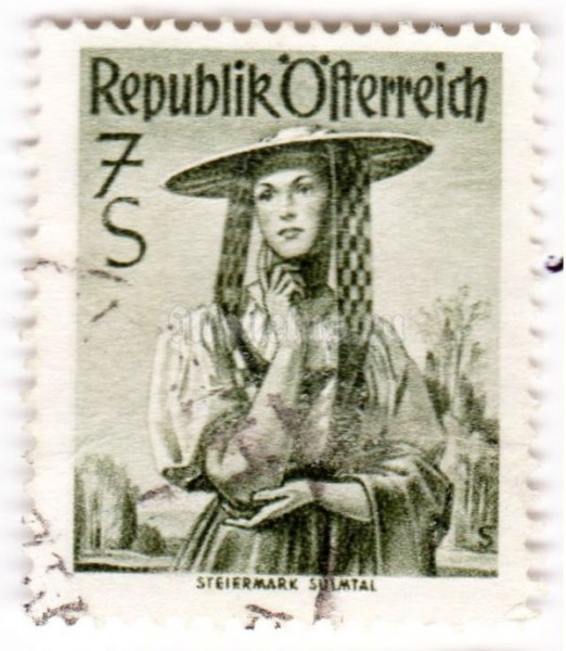 марка Австрия 7 Австрийский шиллингов "Сулмтал (Штирия)" 1964 год