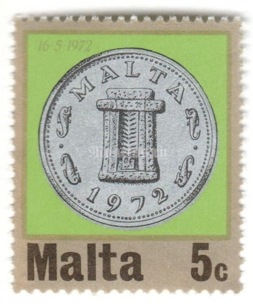 марка Мальта 5 центов "Ritual Altar" 1972 год