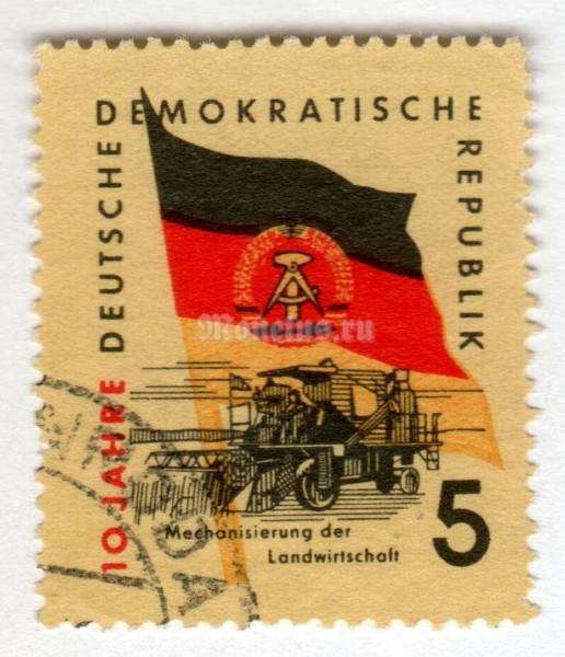 марка ГДР 5 пфенниг "Combines" 1959 год Гашение