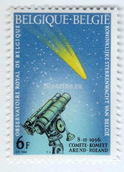 марка Бельгия 6 франков "Science" 1966 год