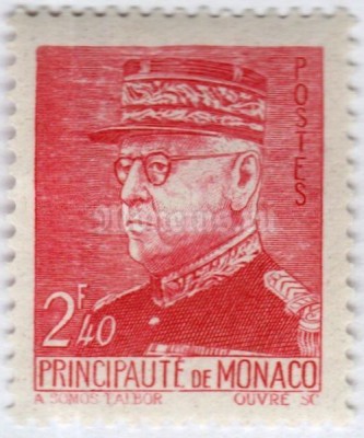марка Монако 2,40 франка "Prince Louis II (1870-1949)" 1942 год