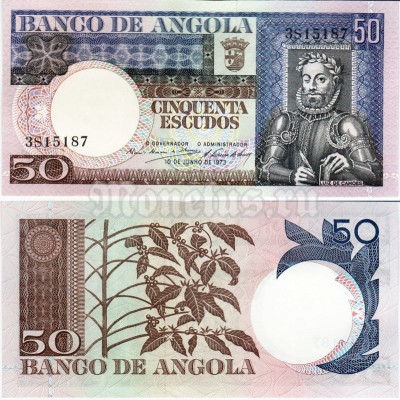 банкнота Ангола 50 эскудо 1973 год
