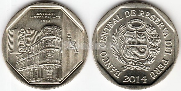 монета Перу 1 новый соль 2014 год Серия богатство и гордость Перу - Отель Palace