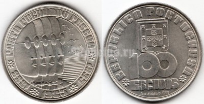монета Португалия 100 эскудо 1985 год - 50 лет со дня смерти поэта Фернандо Пессоа
