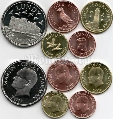 Остров Ланди набор из 5-ти монет 2011 год