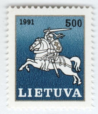 марка Литва 500 копеек "Vytis" 1991 год