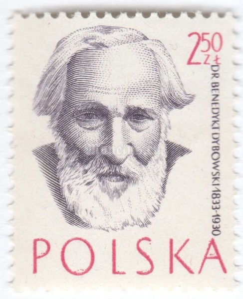 марка Польша 2,50 злотых "Dr. Benedykt Dybowski" 1957 год