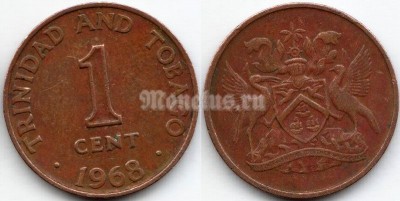 монета Тринидад и Тобаго 1 цент 1968 год