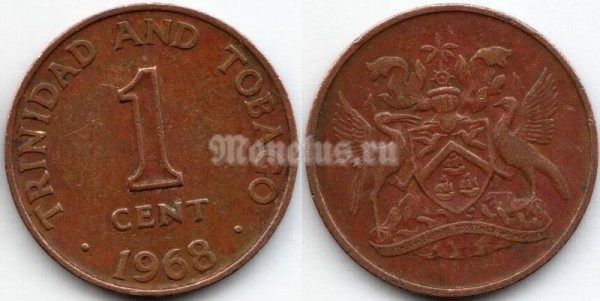 монета Тринидад и Тобаго 1 цент 1968 год