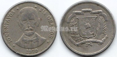 монета Доминикана 10 сентаво 1979 год