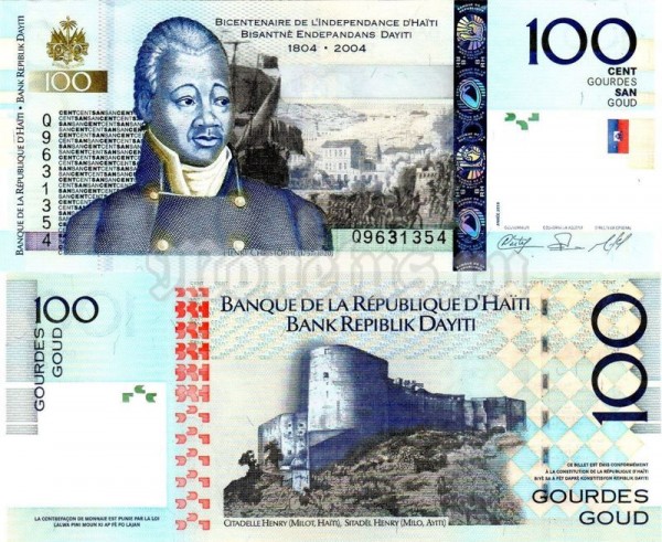 бона Гаити 100 гурд 2004 год 200 лет Независимости Гаити