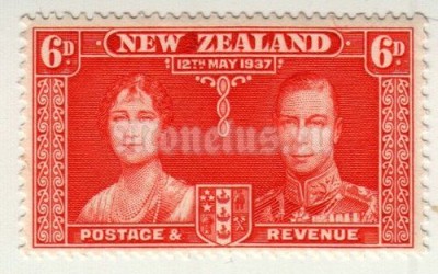 марка Новая Зеландия 6 пенни "Коронация" 1937 год