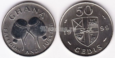 монета Гана 50 седи 1997 год