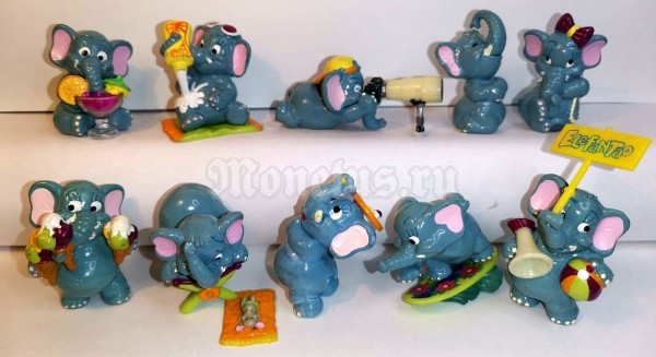 Киндер Сюрприз, Kinder, полная серия Слоны пляжные 1997 год, Elefantao