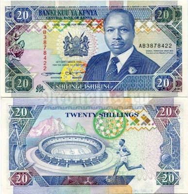 банкнота Кения 20 шиллингов 1993 год