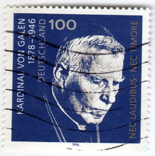 марка ФРГ 100 пфенниг "Clemens August Graf von Galen (1878-1946)" 1996 год Гашение