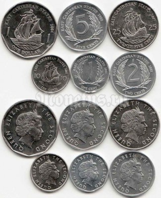 Карибы набор из 6-ти монет