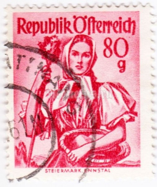 марка Австрия 80 Австрийских грош "Энсталь (Штирия)" 1958 год