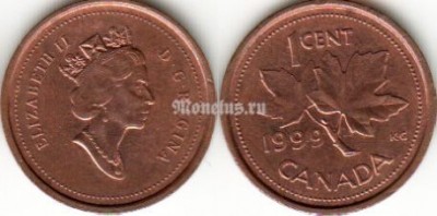 Монета Канада 1 цент 1999 год