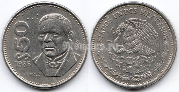 монета Мексика 50 песо 1986 год